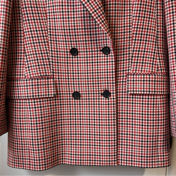 New Wilfred Red Check Double Breasted Blazer - Picture 3 of 14